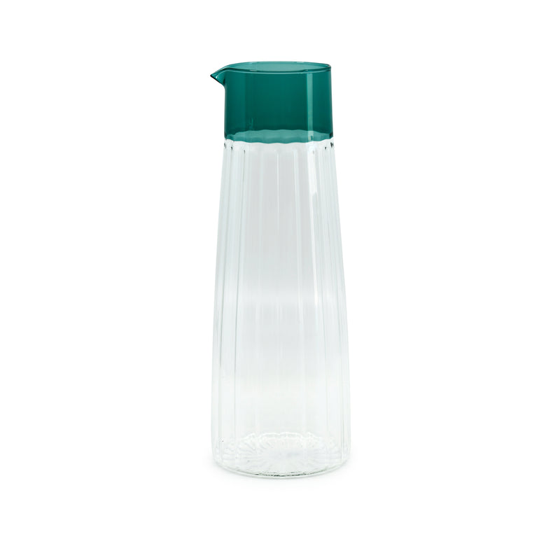 Lucia Ribbed Carafe — Teal - Empire Home