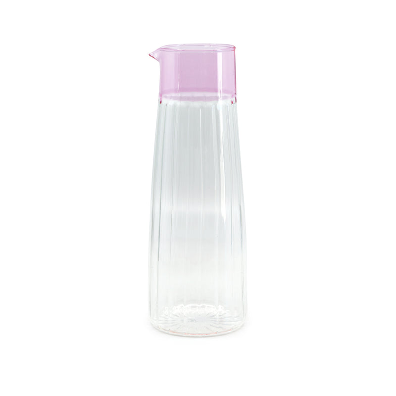 Lucia Ribbed Carafe — Pink - Empire Home