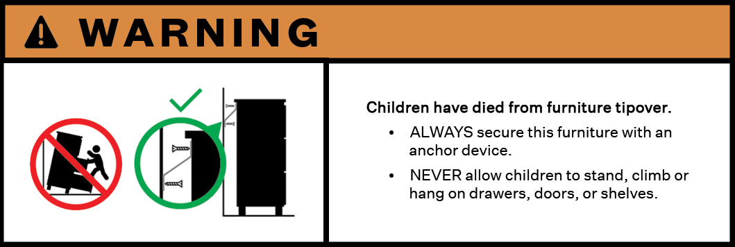 Tipping warning safety information