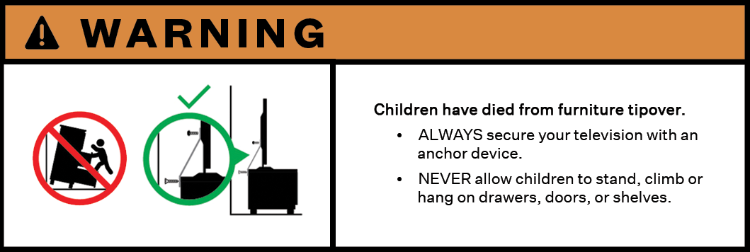 Tipping warning safety information