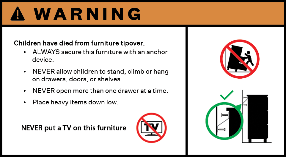 Tipping warning safety information